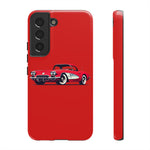 Red Classic Corvette C1 Illustration phone case | Retro Car Tough Case