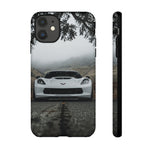 C7 Z06 Corvette Phone Case, White Foggy Country Road Cover