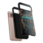 Vintage Teal 1957 Bel Air Classic Car Tough Case | Retro Rainy City Phone Cover