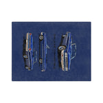 1963 Blue Galaxie Convertible Illustration Blanket | Classic Car Artwork