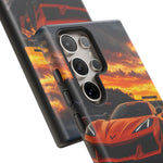 Orange C8 Z06 Flat Plane V8 Speed Art Tough Phone Case