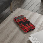 Scottish Terrier Silhouette Plaid Art Tough Phone Case
