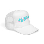 Key Biscayne Miami Trucker Hat Retro Script Snapback Neon Pastel South Florida Beach Cap