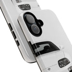 White MK4 Supra Phone Case, Retro 90s JDM Tough Cover for Car Enthusiasts