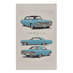 1964 Impala Light Blue Banner 34x56 Garage Man Cave Wall Decor Car Guy Gift