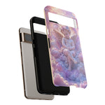Cherub Cloud Throne Phone Case, Pastel Marble 3D Render Cover