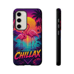 Chillax Flamingo Tropical Vaporwave Phone Case – Retro Bird Aesthetic