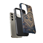 Pet Paw Print Phone Case Snow Heart Tough Cover Gift Art