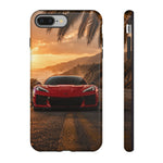 C8 ZR1 Corvette Phone Case, Red Foggy Coastal Road Cover
