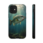 Largemouth Bass Phone Case, Sunlit Underwater Tough Cover, Gift