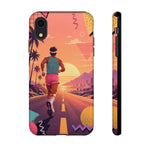 Retro Runner Sunset phone case | 80s Vaporwave jogging design