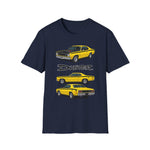 Yellow 1973 Duster Classic Car T-Shirt | Vintage Muscle Car Illustration