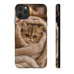 Persian Kitten Burrito Phone Case, Cozy Blanket Portrait Cover