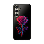 Glitch Rose Neon Phone Case Vaporwave Tough Cover