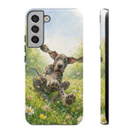 Playful Dog in Meadow Great Dane phone case | Puppy Art Tough Cover