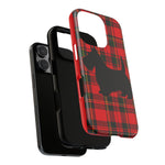Scottish Terrier Silhouette Plaid Art Tough Phone Case