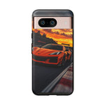 Orange C8 Z06 Flat Plane V8 Speed Art Tough Phone Case