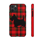 Scottish Terrier Silhouette Plaid Art Tough Phone Case