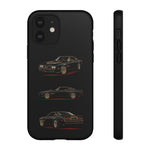 Trans Am Phone Case Black Gold, Three-View Vector Tough Cover