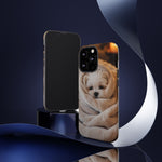 Maltese Puppy Burrito Phone Case, Cozy Blanket Portrait