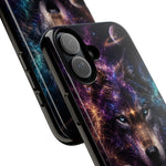 Cosmic Wolf Phone Case, Galaxy Nebula Portrait Tough Cover, Gift
