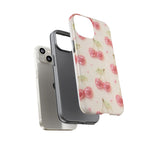 Pink Cherry Pattern Phone Case | Cute Retro Fruit Design