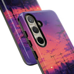 Anime City Rooftop Sunset Tough Phone Case Cover Gift Art