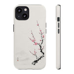 Plum Blossom Ink Wash Phone Case Minimalist Zen Tough Case