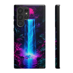 Neon Waterfall Jungle Night Vaporwave Art Tough Phone Case