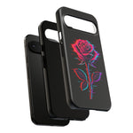 Glitch Rose Neon Phone Case Vaporwave Tough Cover