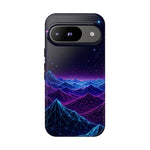 Retro Neon Mountains Phone Case | Vaporwave Galaxy Landscape