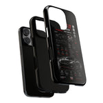 R35 GTR Infographic Phone Case, Black Spec Sheet Tough Cover