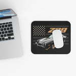 Z28 Muscle Car Mouse Pad – Black & Gold Camaro Retro American Flag Design, Non-Slip Rubber Base