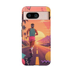 Retro Runner Sunset phone case | 80s Vaporwave jogging design