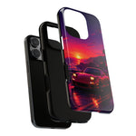 FD RX-7 Retro Sunset Sports Car Tough Case | Neon Vaporwave Beach Drive