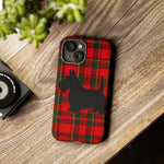 Scottish Terrier Silhouette Plaid Art Tough Phone Case
