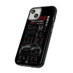R35 GTR Infographic Phone Case, Black Spec Sheet Tough Cover