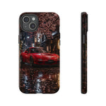 Red FD RX-7 Blossom Alley Tough Phone Case - Rain-Slicked Night