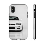 White Skyline Phone Case, R34 GTR 90s JDM Legend Tough Cover for Men, Gift