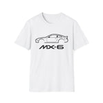 1994 MX-6 Coupe Black Outline Silhouette Emblem Classic Car T-Shirt JDM Fan Gift