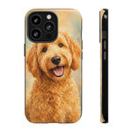 Goldendoodle Fluffy Curls Portrait Art Tough Phone Case