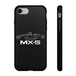 MX-5 Miata White Side Silhouette Tough Phone Case Cover Gift