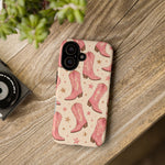 Pink Cowboy Boots phone case | Western pattern | Pastel stars