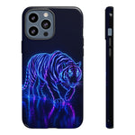 Neon Blue Tiger phone case | tough protective cover