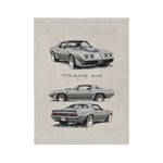 1979 Trans Am sketch throw blanket | Velveteen Microfiber Firebird Blanket
