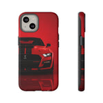 Red Mustang Art Phone Case, GT500 American Muscle Car Tough Cover