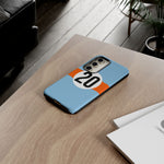 Copy of Blue Orange Number 20 Retro Racing Stripe Tough Phone Case Cover