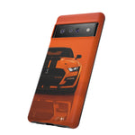 Orange Mustang Art Phone Case, GT500 American Muscle Car Tough Cover for Male
