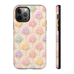 Pastel Swirl Lollipops Tough Case | Candy Pattern Phone Cover