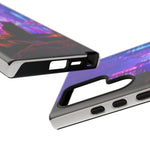 Lo-Fi Cat Neon Rain Window Vaporwave Art Tough Phone Case